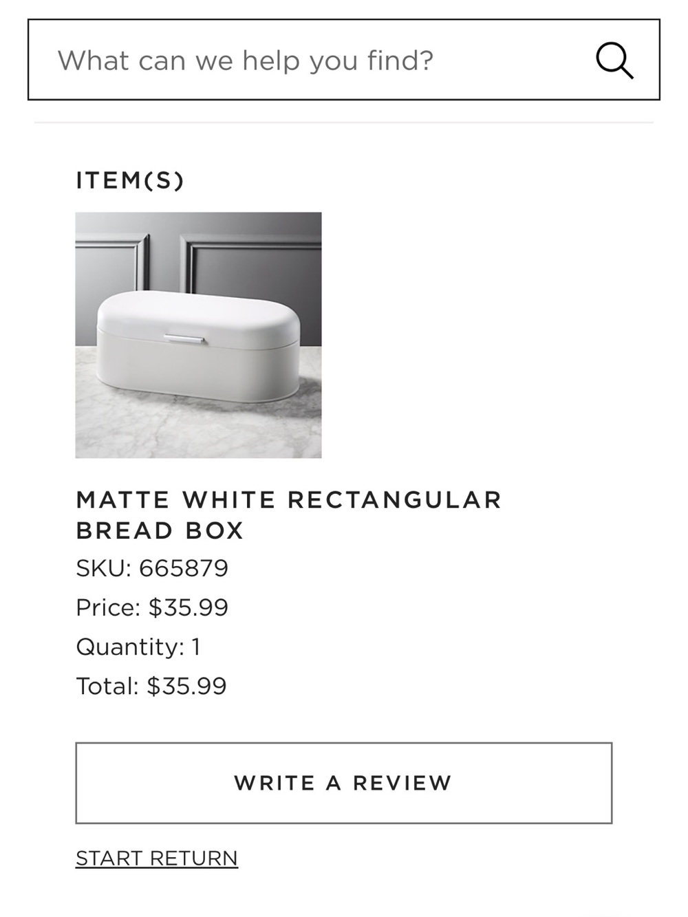 CB2 MATTE WHITE RECTANGULAR BREAD BOX - Picture 3 of 3
